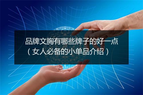 品牌文胸有哪些牌子的好一点（女人必备的小单品介绍）