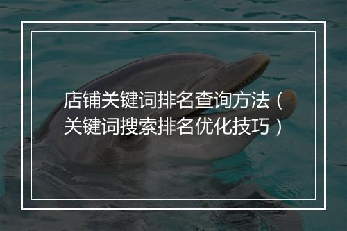 店铺关键词排名查询方法（关键词搜索排名优化技巧）