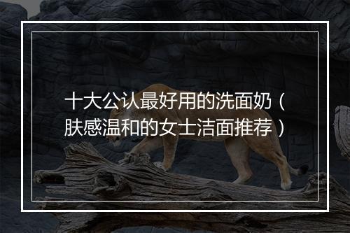 十大公认最好用的洗面奶（肤感温和的女士洁面推荐）