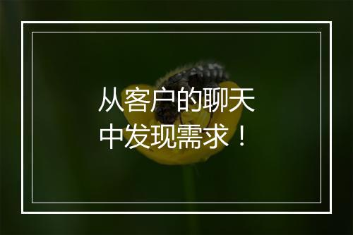 从客户的聊天中发现需求！
