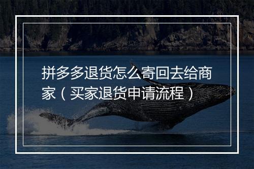 拼多多退货怎么寄回去给商家（买家退货申请流程）