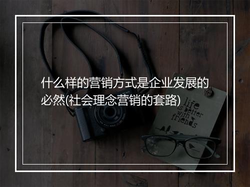 什么样的营销方式是企业发展的必然(社会理念营销的套路)