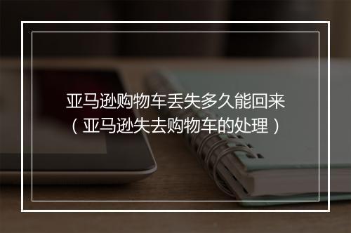 亚马逊购物车丢失多久能回来（亚马逊失去购物车的处理）