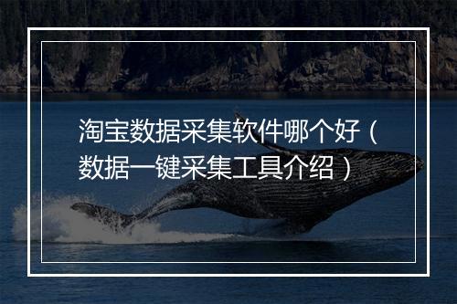 淘宝数据采集软件哪个好（数据一键采集工具介绍）