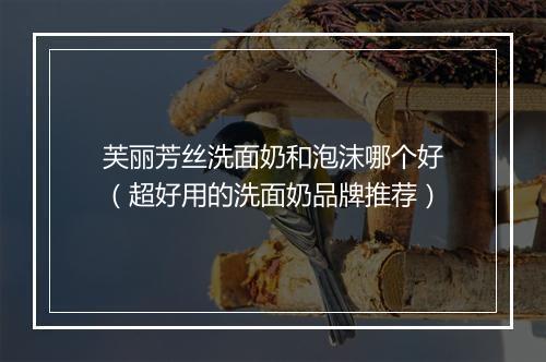 芙丽芳丝洗面奶和泡沫哪个好（超好用的洗面奶品牌推荐）
