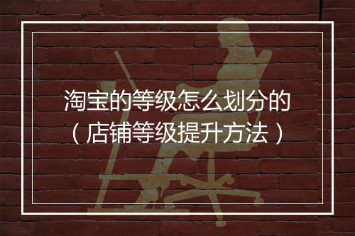 淘宝的等级怎么划分的（店铺等级提升方法）