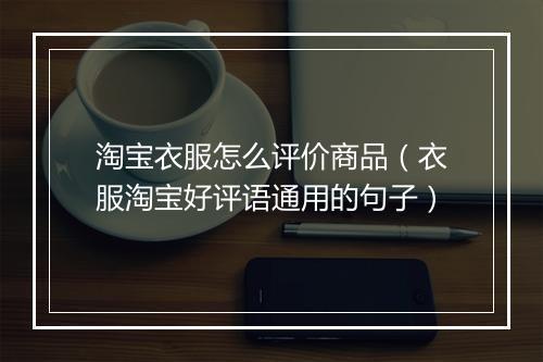 淘宝衣服怎么评价商品（衣服淘宝好评语通用的句子）