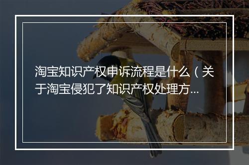 淘宝知识产权申诉流程是什么（关于淘宝侵犯了知识产权处理方法）