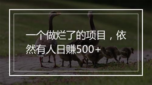 一个做烂了的项目，依然有人日赚500+