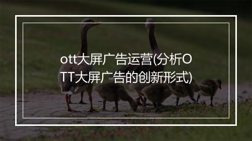 ott大屏广告运营(分析OTT大屏广告的创新形式)