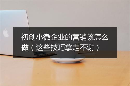 初创小微企业的营销该怎么做（这些技巧拿走不谢）