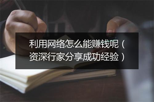 利用网络怎么能赚钱呢（资深行家分享成功经验）