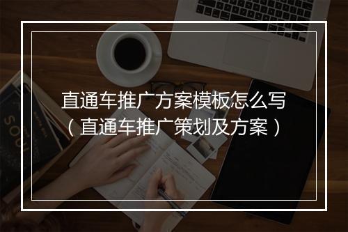 直通车推广方案模板怎么写（直通车推广策划及方案）