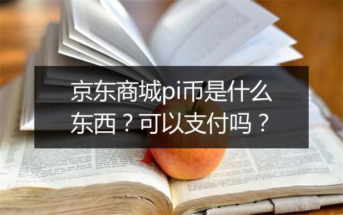 京东商城pi币是什么东西？可以支付吗？