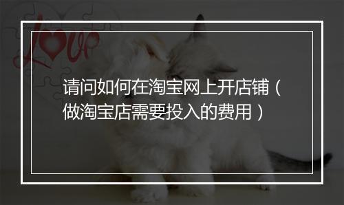 请问如何在淘宝网上开店铺（做淘宝店需要投入的费用）