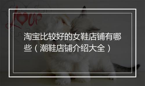 淘宝比较好的女鞋店铺有哪些（潮鞋店铺介绍大全）