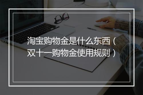 淘宝购物金是什么东西（双十一购物金使用规则）