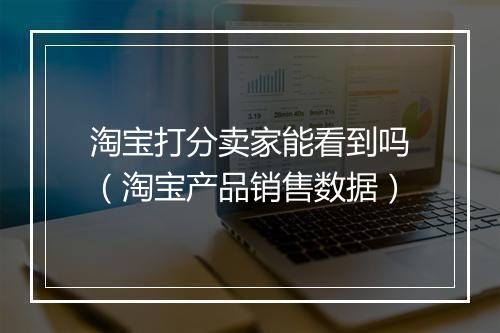 淘宝打分卖家能看到吗（淘宝产品销售数据）