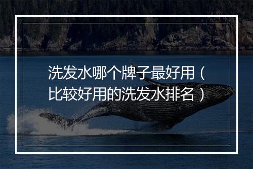 洗发水哪个牌子最好用（比较好用的洗发水排名）