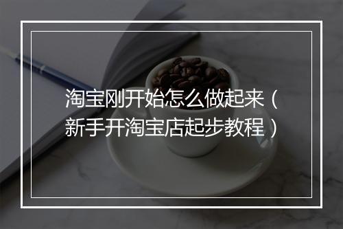 淘宝刚开始怎么做起来（新手开淘宝店起步教程）