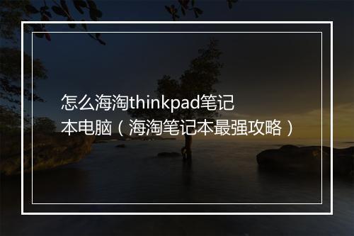 怎么海淘thinkpad笔记本电脑（海淘笔记本最强攻略）