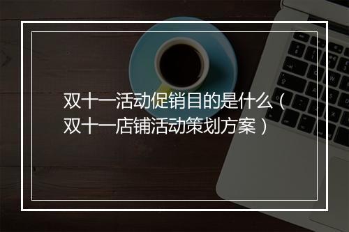 双十一活动促销目的是什么（双十一店铺活动策划方案）