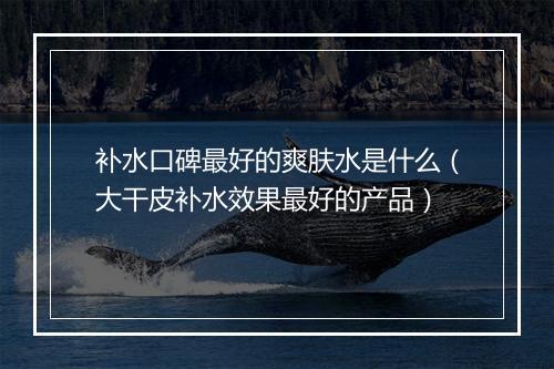 补水口碑最好的爽肤水是什么（大干皮补水效果最好的产品）