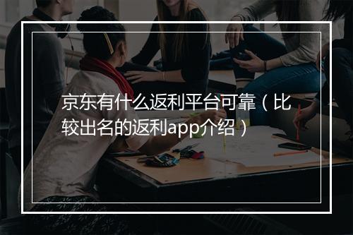 京东有什么返利平台可靠（比较出名的返利app介绍）