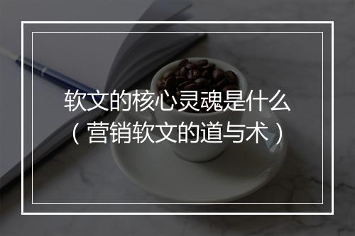 软文的核心灵魂是什么（营销软文的道与术）