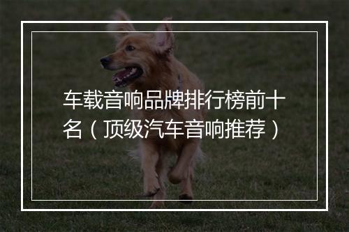 车载音响品牌排行榜前十名（顶级汽车音响推荐）
