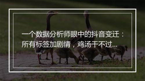 一个数据分析师眼中的抖音变迁：所有标签加剧情，鸡汤干不过狗血