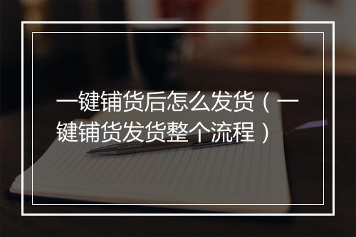 一键铺货后怎么发货（一键铺货发货整个流程）