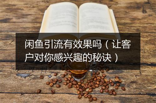 闲鱼引流有效果吗（让客户对你感兴趣的秘诀）