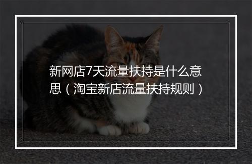 新网店7天流量扶持是什么意思（淘宝新店流量扶持规则）