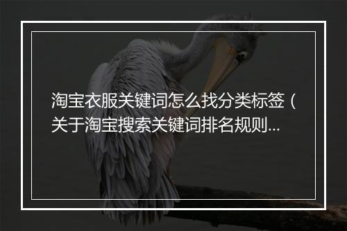 淘宝衣服关键词怎么找分类标签（关于淘宝搜索关键词排名规则）