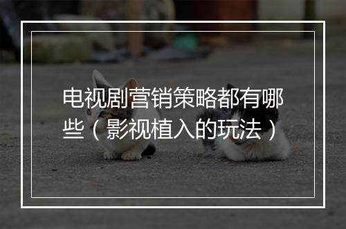 电视剧营销策略都有哪些（影视植入的玩法）