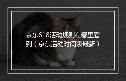 京东618活动规则在哪里看到（京东活动时间表最新）