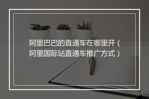 阿里巴巴的直通车在哪里开（阿里国际站直通车推广方式）
