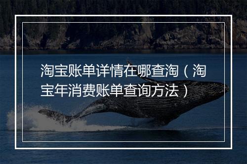 淘宝账单详情在哪查淘（淘宝年消费账单查询方法）
