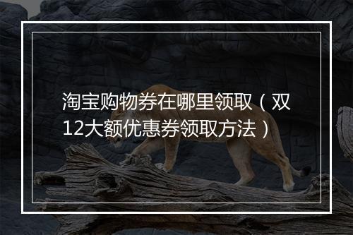 淘宝购物券在哪里领取（双12大额优惠券领取方法）