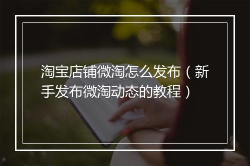 淘宝店铺微淘怎么发布（新手发布微淘动态的教程）