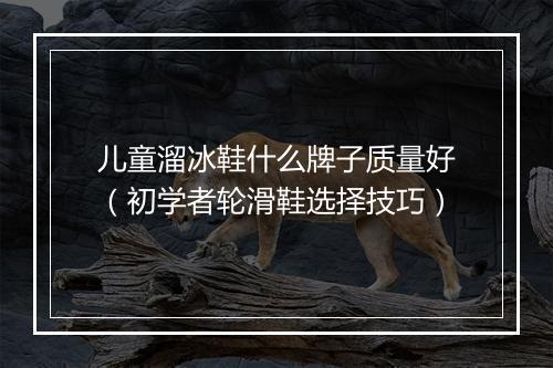 儿童溜冰鞋什么牌子质量好（初学者轮滑鞋选择技巧）