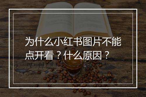 为什么小红书图片不能点开看？什么原因？