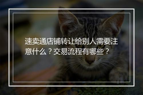 速卖通店铺转让给别人需要注意什么？交易流程有哪些？