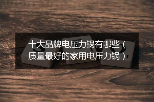 十大品牌电压力锅有哪些（质量最好的家用电压力锅）