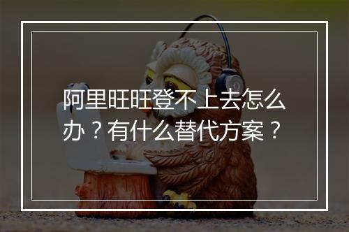 阿里旺旺登不上去怎么办？有什么替代方案？