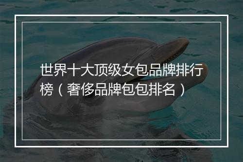 世界十大顶级女包品牌排行榜（奢侈品牌包包排名）