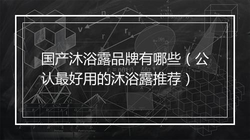 国产沐浴露品牌有哪些（公认最好用的沐浴露推荐）