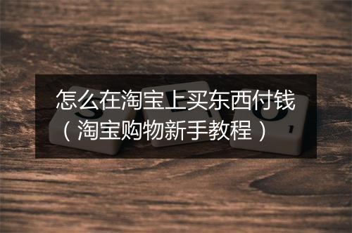 怎么在淘宝上买东西付钱（淘宝购物新手教程）