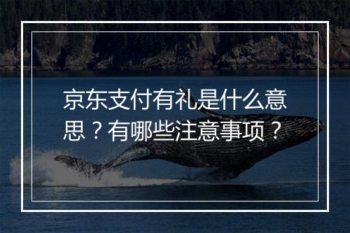京东支付有礼是什么意思？有哪些注意事项？